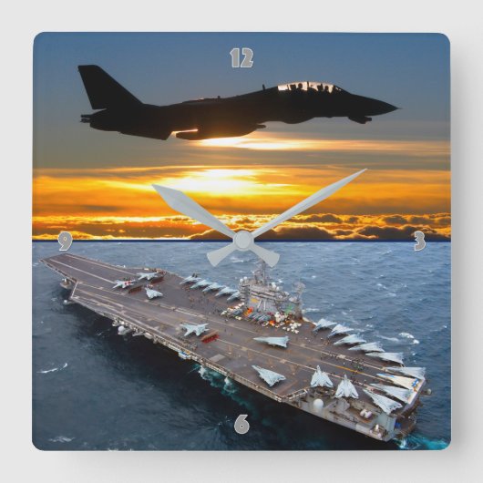 F-14 TOMCAT スクエア壁時計 (正面)