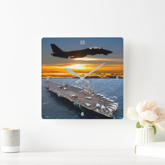 F-14 TOMCAT スクエア壁時計 (ホーム)