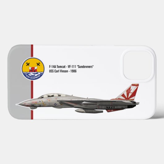 F-14 Tomcat VF-111 Sundowners Case-Mate iPhoneケース (裏面 (横))