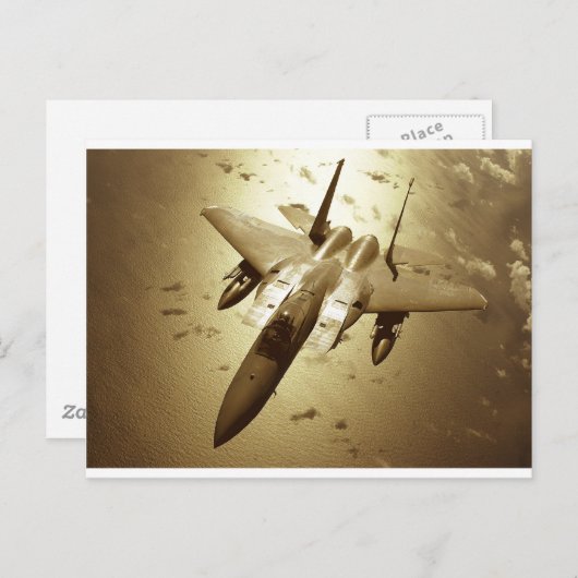 F-15イーグルジェット戦闘機 ポストカード (正面/裏面)