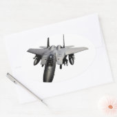 F-15イーグルジェット戦闘機 楕円形シール (封筒)
