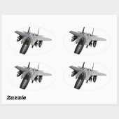 F-15イーグルジェット戦闘機 楕円形シール (シート)