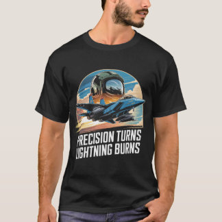 F-15イーグルジェット: プレシジョンターンズライトニングバーンズ Tシャツ