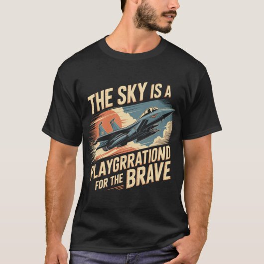 F-15イーグルジェット: 勇者の遊び場は空 Tシャツ (正面)