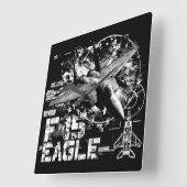 F-15イーグルスクエアウォールクロック スクエア壁時計 (傾斜)