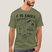 F-15イーグル戦闘機ジェット仕様軍隊F15イーグル Tシャツ (正面)