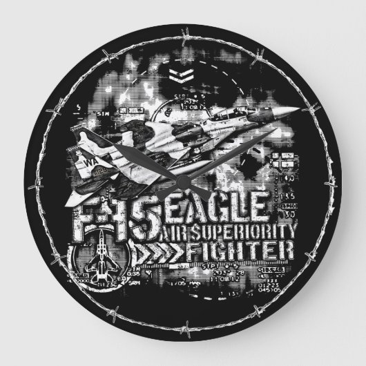 F-15イーグル ラージ壁時計 (正面)