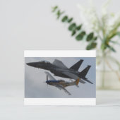 F-15イーグル+P-51マスタング形成 ポストカード (スタンド正面)