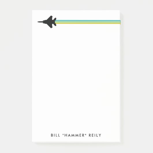 F-15ファイタージェットストライプの名前をカスタムするメモ帳 ポストイット (正面)