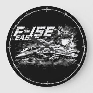 F-15ワシの円形の(大きい)柱時計 ラージ壁時計