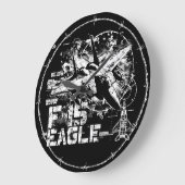 F-15ワシの円形の(大きい)柱時計 ラージ壁時計 (傾斜)