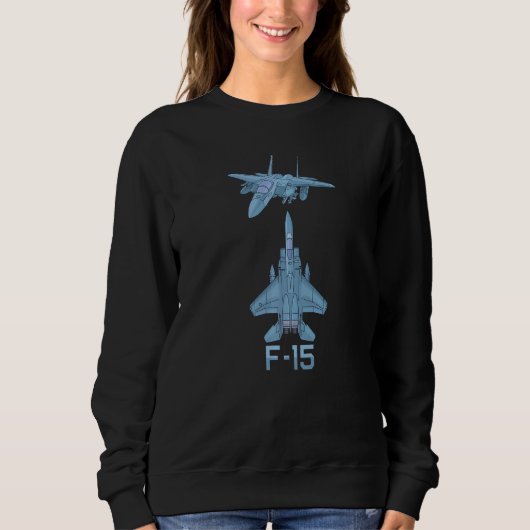 F 15戦術戦闘機の航空機飛行機図 スウェットシャツ (正面)