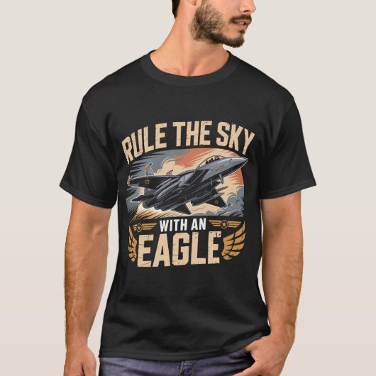 F-15 イーグルジェット: イーグルギフトで天空を制覇せよ Tシャツ (正面)