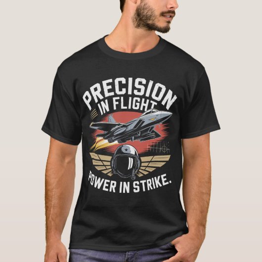F-15 Eagle Jet: Precision Flight Power Strike Gift Tシャツ (正面)