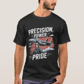 F-15 Eagle Jet: Precision Pride Power Fighter Gift Tシャツ (正面)