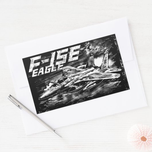 F-15 Eagle Rectangleスタンプ 長方形シール (封筒)