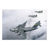 F-15Bイーグルスはハワイに拠点を置く最初のC-17を護衛する フォトプリント            (正面)