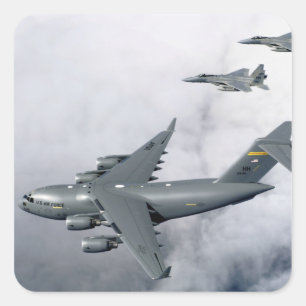 F-15Bイーグルスは最初のハワイベースのC-17を護衛します スクエアシール