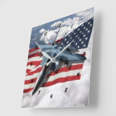 F-15Cの侵略者 スクエア壁時計 (傾斜)