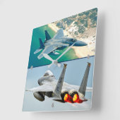 F-15Cイーグル スクエア壁時計 (傾斜)