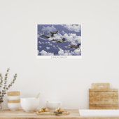 F-15DイーグルおよびF-16戦闘《鳥》ハヤブサ ポスター (キッチン)