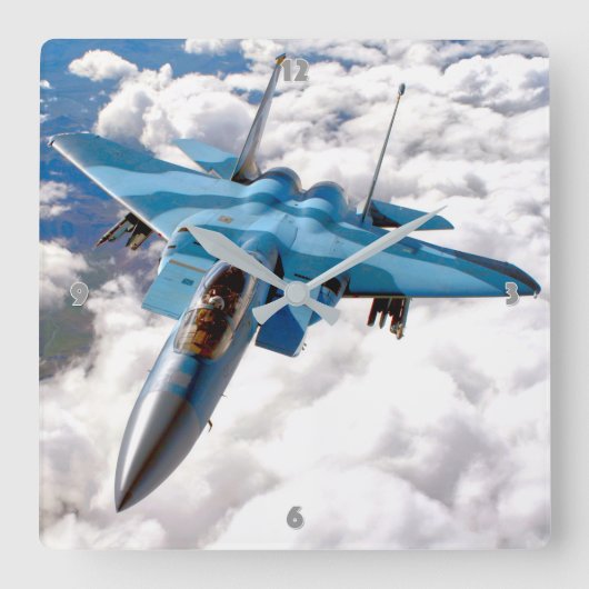 F-15D イーグル スクエア壁時計 (正面)