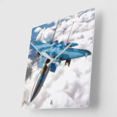 F-15D イーグル スクエア壁時計 (傾斜)