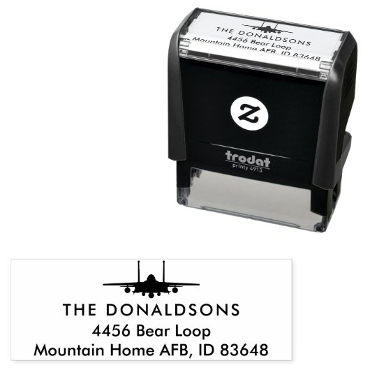 F-15Eストライクイーグルジェットカスタム差出人住所スタンプ セルフインキングスタンプ (インサイチュ)