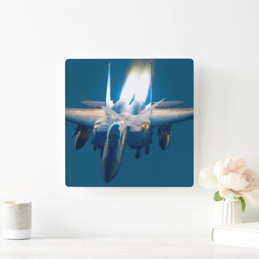 F-15Eストライクイーグル スクエア壁時計 (ホーム)
