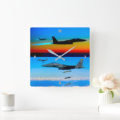 F-15Eストライクイーグル スクエア壁時計 (ホーム)