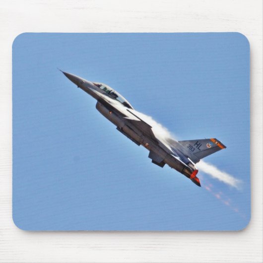 F-16のジェット戦闘機の飛行機 マウスパッド (正面)