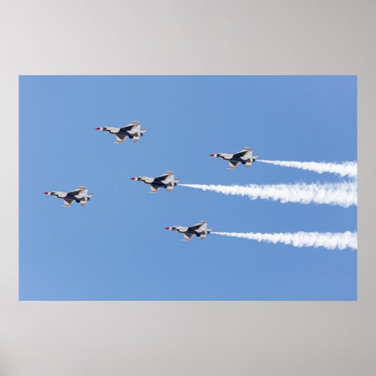 F-16サンダーバーズの5カードフォーメーション ポスター (正面)