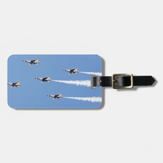 F-16サンダーバーズの5枚カードフォーメーション飛行 ラゲッジタグ (正面横)