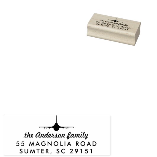 F-16バイパーファイタージェットカスタム差出人住所スタンプ ラバースタンプ (押印)