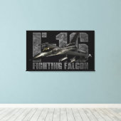 F-16ファイティング《鳥》ハヤブサ キャンバスプリント (インサイチュ (ウッドフロア))