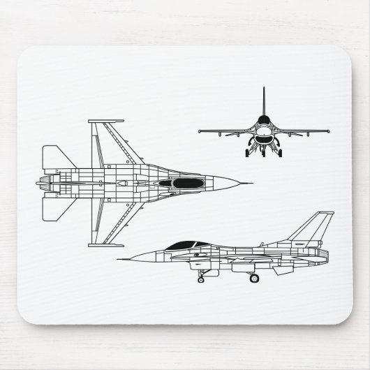 F-16ファイティング《鳥》ハヤブサ マウスパッド (正面)