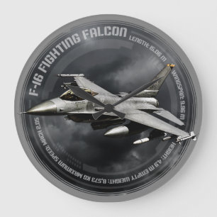 F-16ファイティング《鳥》ハヤブサ ラージ壁時計
