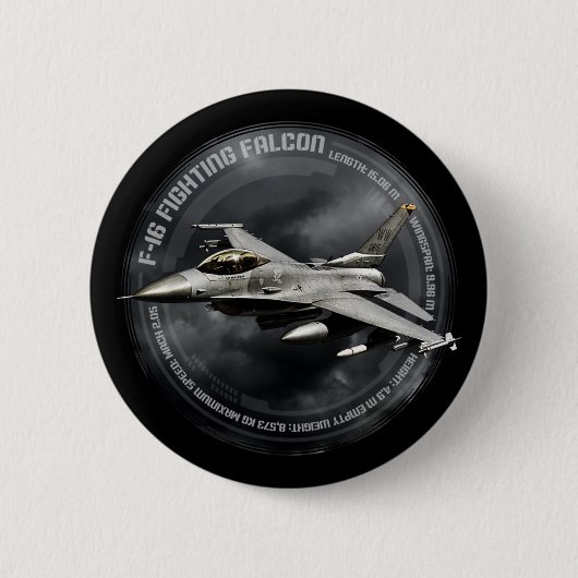 F-16ファイティング《鳥》ハヤブサ 缶バッジ (正面)