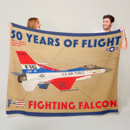 F-16ファイティング《鳥》ハヤブサ- 50年! フリースブランケット (インサイチュ)
