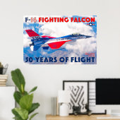F-16ファイティング《鳥》ハヤブサ- 50年! ポスター (ホームオフィス)
