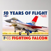 F-16ファイティング《鳥》ハヤブサ- 50年! ポスター (正面)