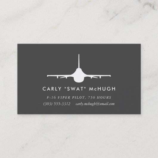 F-16マッチングパターンを有するビパーパイロット 名刺 (正面)