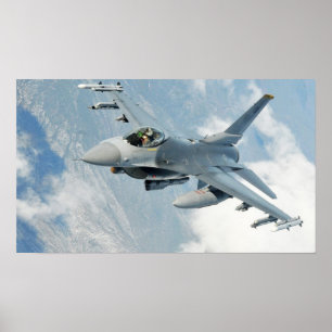 F-16戦いの《鳥》ハヤブサの航空機 ポスター