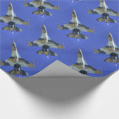 F-16戦いの《鳥》ハヤブサの電気ジェット機の航空 ラッピングペーパー (角)