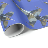F-16戦いの《鳥》ハヤブサの電気ジェット機の航空 ラッピングペーパー (ロールコーナー)