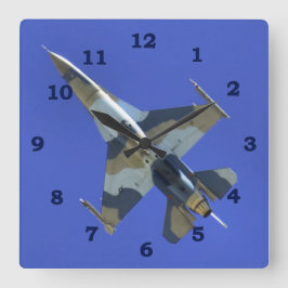 F-16戦闘用《鳥》ハヤブサジェット スクエア壁時計