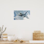 F-16戦闘用《鳥》ハヤブサ航空機 ポスター (キッチン)