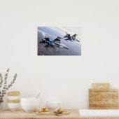 F-16戦闘用《鳥》ハヤブサ航空機 ポスター (キッチン)