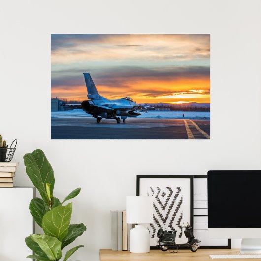 F-16戦闘用《鳥》ハヤブサ航空機 ポスター (ホームオフィス)