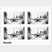 F-16戦闘用《鳥》ハヤブサ長方形ステッカー 長方形シール (シート)